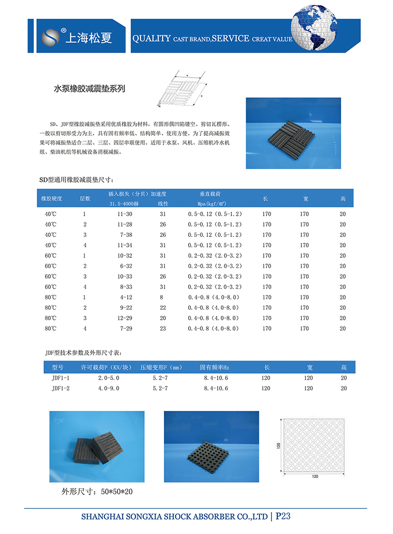 SD橡胶减震器参数图