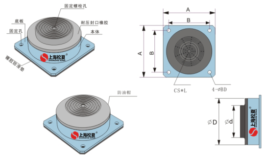 JBQ-1200-A空气垫减震器结构图